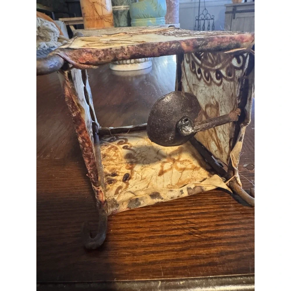Vintage Moroccan Hand-Stretched Leather Tealight Lantern Light Candle Holder